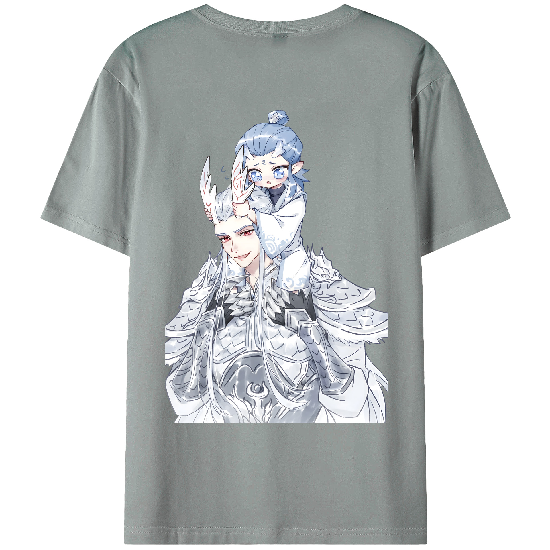 （画像用） Ne Zha 2 ナタ 魔童の大暴れ 綿100％ メンズ半袖Tシャツ（バックプリント） 通気性